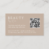 Bruin & Wit, Minimaal, Elegant, Salon Afsprakenkaartje (Voorkant)