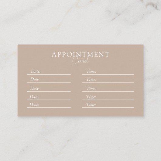 Bruin & Wit, Minimaal Elegant, Salon Afsprakenkaartje (Achterkant)