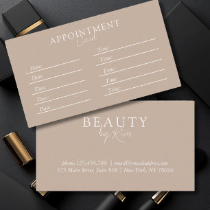 Bruin & Wit, Minimaal Elegant, Salon Afsprakenkaartje