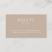 Bruin & Wit, Minimaal Elegant, Salon QR Code Visitekaartje (Voorkant)