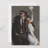 Bruin wit minimalistische bruiloft kaart (Achterkant)