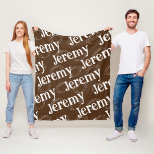 Bruin & Wit Nieuwigheids Football Fleece Deken