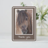 Bruin wit omhuld paardenschilderij Hartelijk dank Bedankkaart (Staand voorkant)