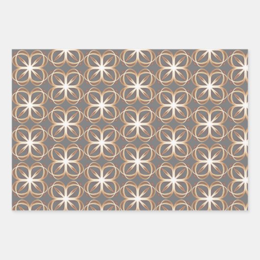 Bruin Wit Ontwerp Achtergrond Inpakpapier Vel (Voorkant 3)