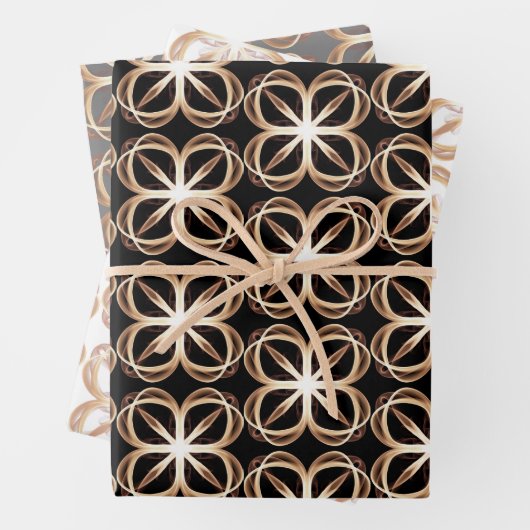 Bruin Wit Ontwerp Achtergrond Inpakpapier Vel (In situ)