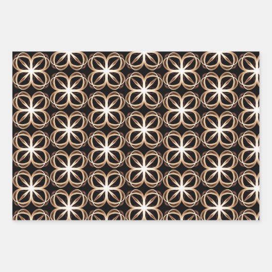Bruin Wit Ontwerp Achtergrond Inpakpapier Vel (Voorkant)