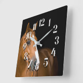 Bruin Wit Paard Genummerde Foto 
 Vierkante Klok (Hoek)