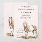 Bruin wit paard verjaardag kaart (Voorkant / Achterkant)