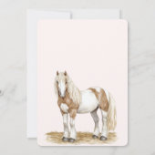 Bruin wit paard verjaardag kaart (Achterkant)