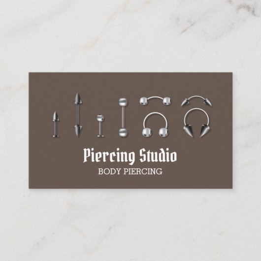 Bruin Wit Piercing Specialist Modern Visitekaartje (Voorkant)