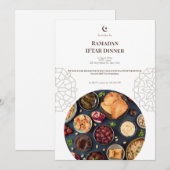 Bruin Wit Ramadan Iftar Diner Kaart (Voorkant / Achterkant)