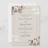 Bruin Wit Rustieke Wedding Party Uitnodiging (Voorkant)
