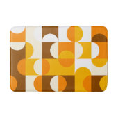Bruin Wit Sinaasappel Geel Halve cirkelenpatroon Badmat (Voorkant)