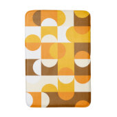 Bruin Wit Sinaasappel Geel Halve cirkelenpatroon Badmat (Voorkant Verticaal)