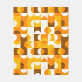 Bruin Wit Sinaasappel Geel Halve cirkelenpatroon Fleece Deken (Voorkant)