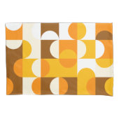 Bruin Wit Sinaasappel Geel Halve cirkelenpatroon Kussensloop (Voorkant-Links)