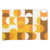 Bruin Wit Sinaasappel Geel Halve cirkelenpatroon Kussensloop (Voorkant-Rechts)