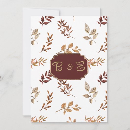 Bruin wit sinaasappel herfst bloemenrustiek Bedank Kaart (Achterkant)