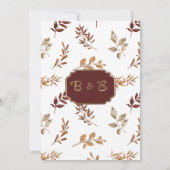 Bruin wit sinaasappel herfst bloemenrustiek Huweli Kaart (Achterkant)