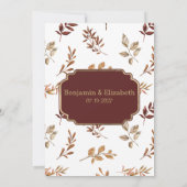 Bruin wit sinaasappel herfst bloemenrustiek RSVP Kaart (Achterkant)