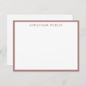 Bruin Wit Sjabloon Elegant Eenvoudig Gepersonalise (Voorkant / Achterkant)