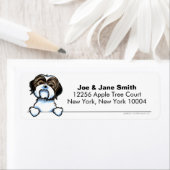 Bruin wit sjiitisch Tzu schoon en eenvoudig Etiket (Insitu)