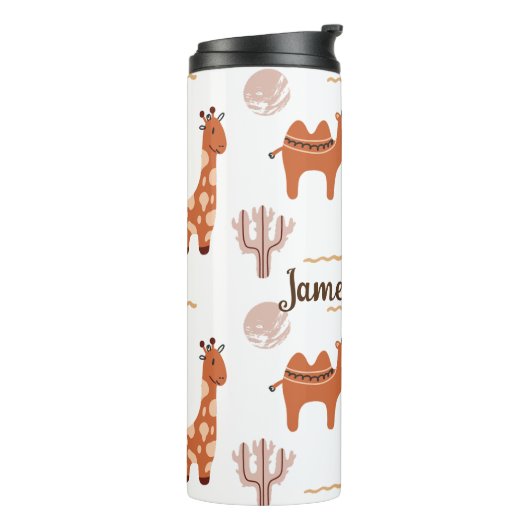 Bruin Wit Speelgoed Dierlijke Cactus Camel Llama Thermosbeker (Gedraaid links)