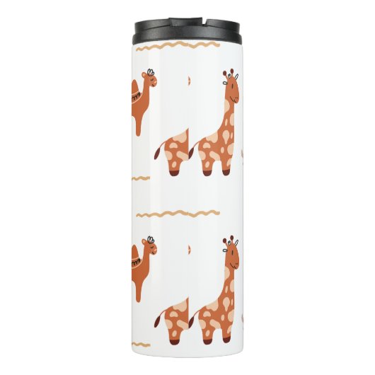 Bruin Wit Speelgoed Dierlijke Cactus Camel Llama Thermosbeker (Achterkant)