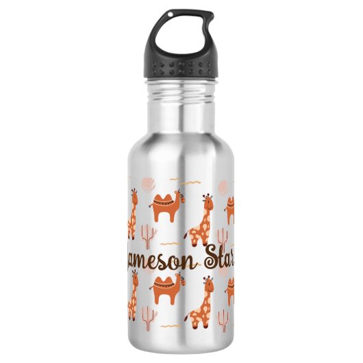 Bruin Wit Speelgoed Dierlijke Cactus Camel Llama Waterfles (Voorkant)