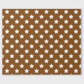 Bruin Wit Sterren Patroon Decoratief Cadeaupapier (Vlak)