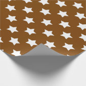 Bruin Wit Sterren Patroon Decoratief Cadeaupapier (Hoek)