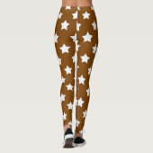 Bruin Wit Sterren Patroon Decoratief Leggings (Achterkant)
