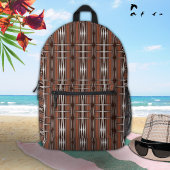 bruin wit strepen geometrisch patroon bedrukte rugzak