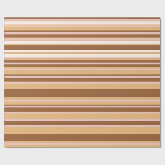 Bruin Wit Strepen Verpakkingsdocument Cadeaupapier (Vlak)