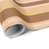 Bruin Wit Strepen Verpakkingsdocument Cadeaupapier (Rol Hoek)