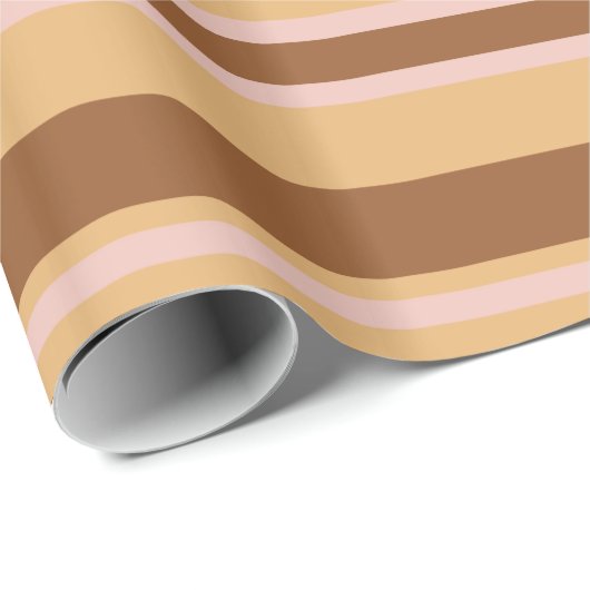 Bruin Wit Strepen Verpakkingsdocument Cadeaupapier (Rol Hoek)