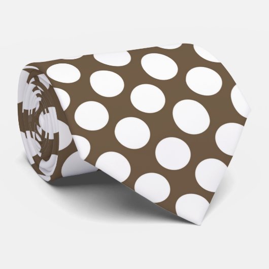 Bruin wit Stropdas van de Dots Retro (Opgerold)