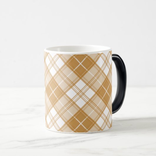 Bruin wit Tartan Patroon yxm0uat9 Magische Mok (Voorkant rechts)