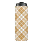 Bruin wit Tartan Patroon yxm0uat9 Thermosbeker (Voorkant)