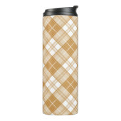 Bruin wit Tartan Patroon yxm0uat9 Thermosbeker (Gedraaid links)