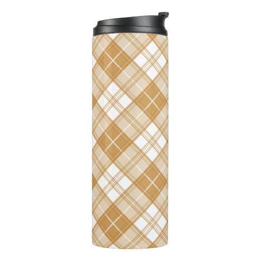 Bruin wit Tartan Patroon yxm0uat9 Thermosbeker (Gedraaid links)