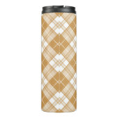 Bruin wit Tartan Patroon yxm0uat9 Thermosbeker (Achterkant)
