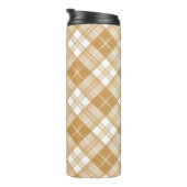 Bruin wit Tartan Patroon yxm0uat9 Thermosbeker (Geroteerd rechts)