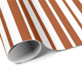 Bruin wit verticaal strepenpatroon cadeaupapier (Rol Hoek)