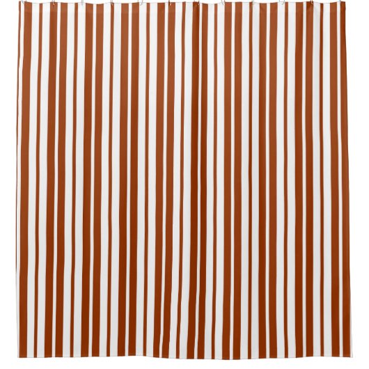Bruin wit verticaal strepenpatroon douchegordijn (Voorkant)
