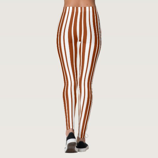 Bruin wit verticaal strepenpatroon leggings (Achterkant)