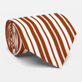 Bruin wit verticaal strepenpatroon stropdas (Opgerold)