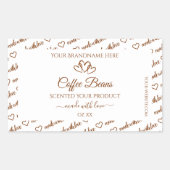 Bruin wit Word Cloud Lijst Product Labels hart (Voorkant)