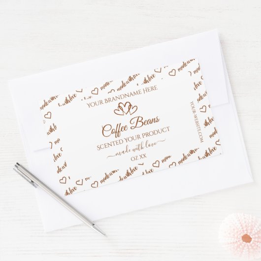 Bruin wit Word Cloud Lijst Product Labels hart (Envelop)