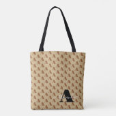 Bruin Wit Zwart Designer Monogram Script Tote Bag (Achterkant)